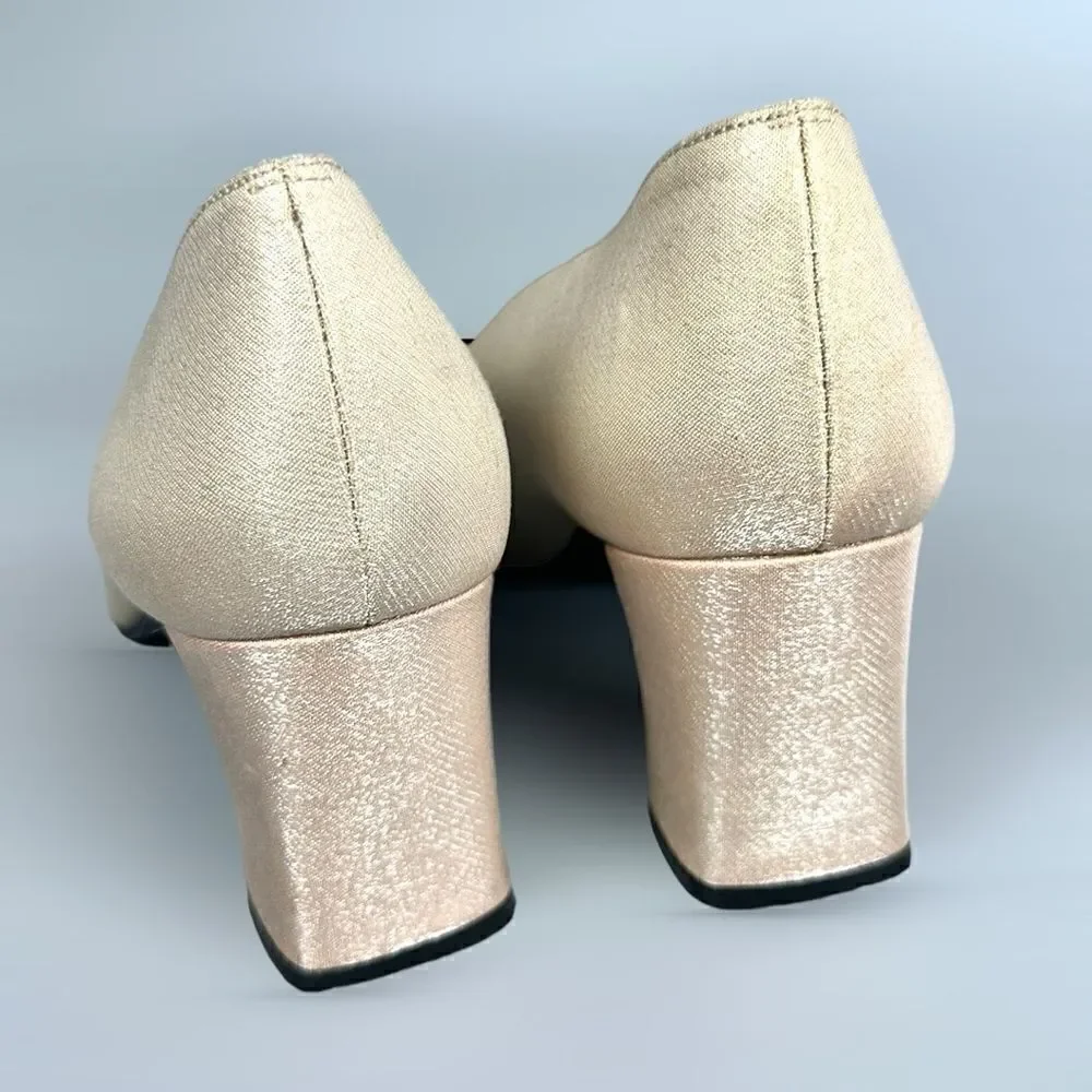 Stuart Weitzman Anna Oyster Sparkle Dress Pumps Heels Womens Sz 8